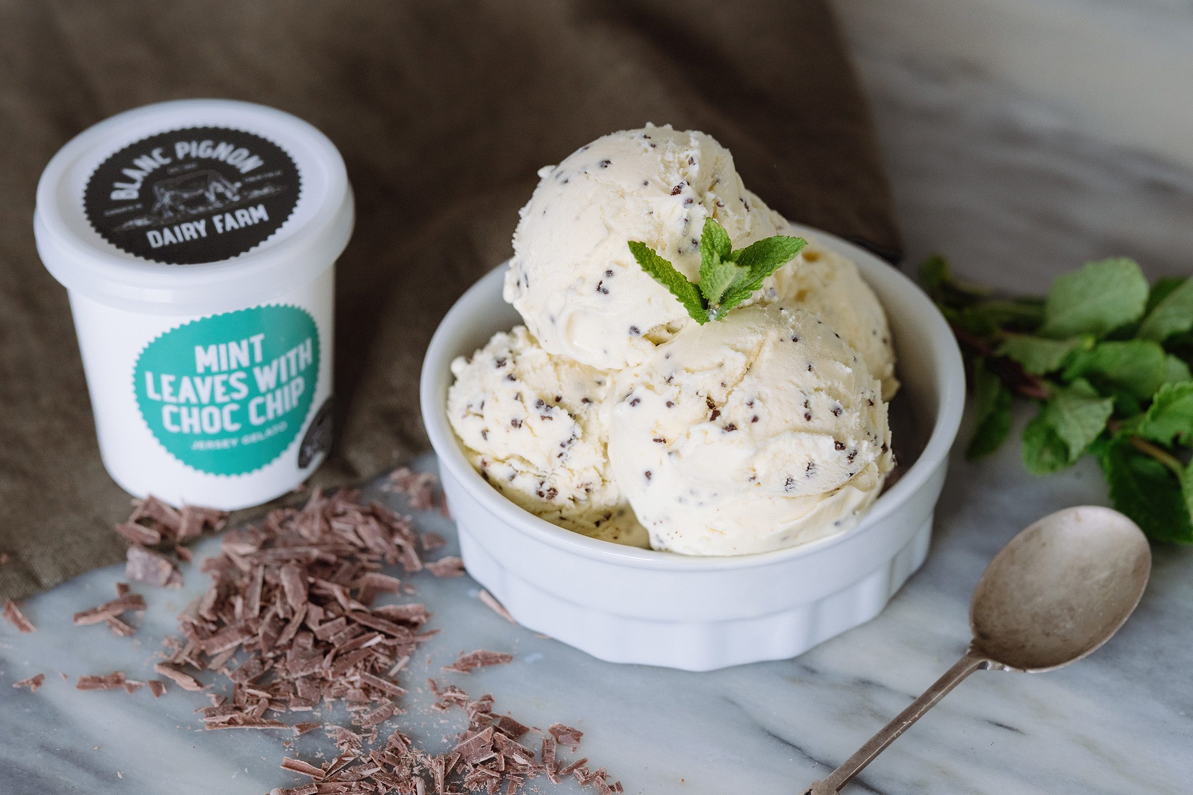 Blanc Pignon Mint Choc Chip Gelato